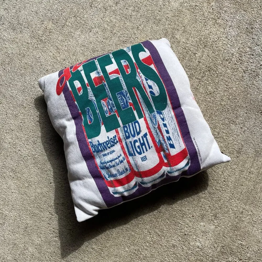 90s Budweiser Beers Reworked Home Decor Pillow